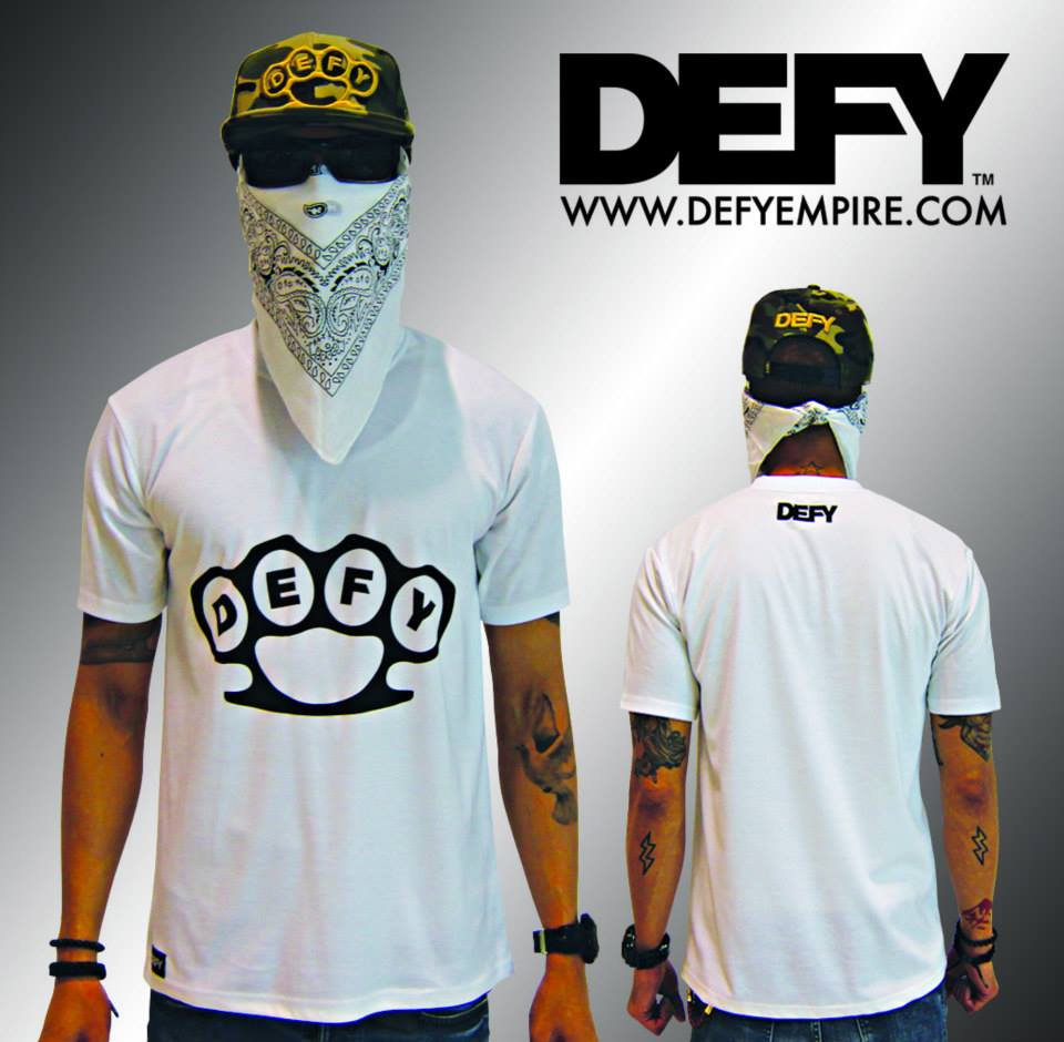 DEFY EMPIRE KNUCKLES WHITE TEE