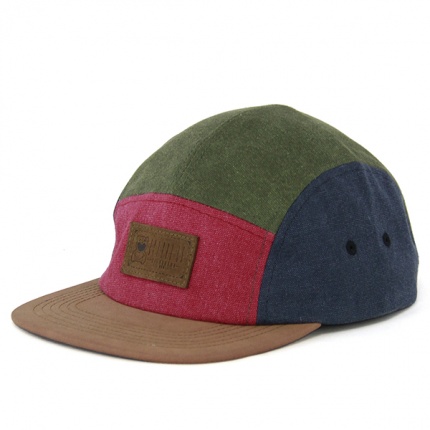 RETRO WASHED Multi 5 Panel Hat w Suede Brim